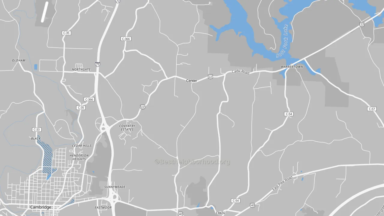 Transit Grade map of Center, OH