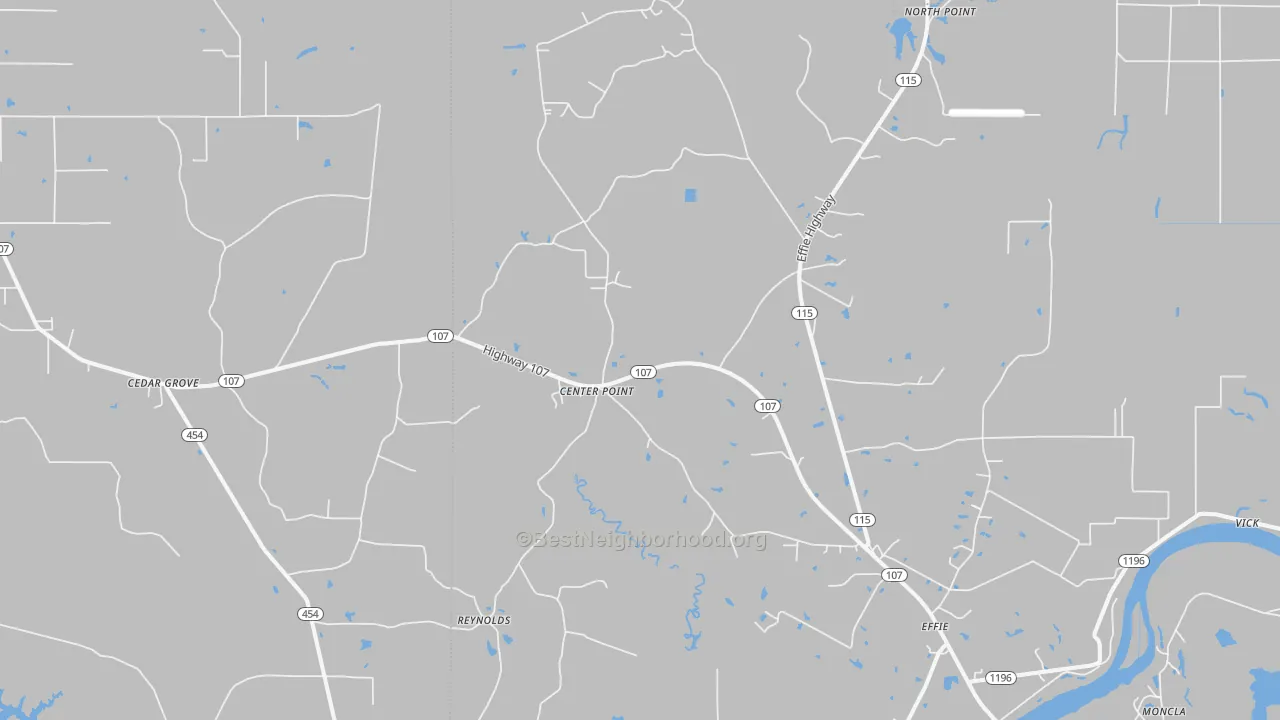 Transit Grade map of Center Point, LA