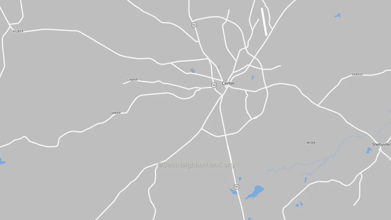 Transit Grade map of Center, TX