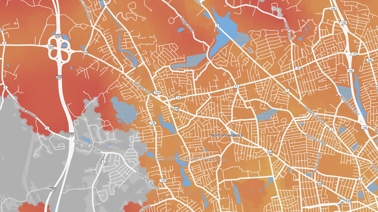 Transit Grade map of Centerdale, Providence, RI