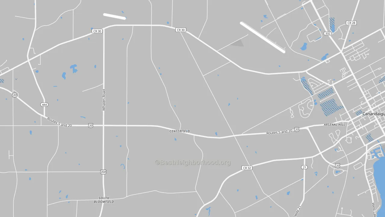 Transit Grade map of Centerfield, NY