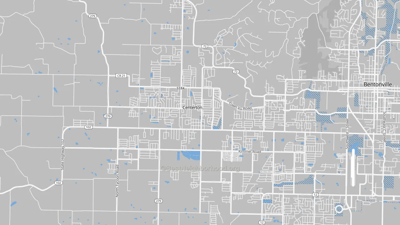 Transit Grade map of Centerton, AR