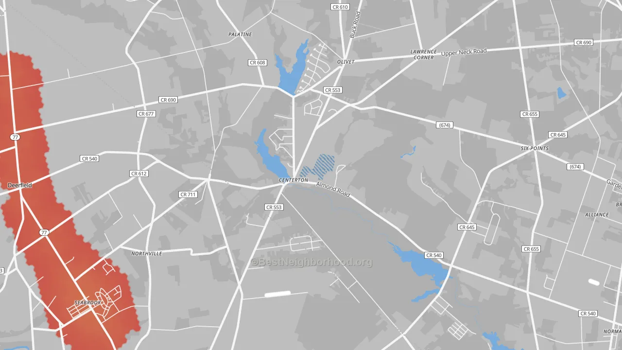 Transit Grade map of Centerton, NJ