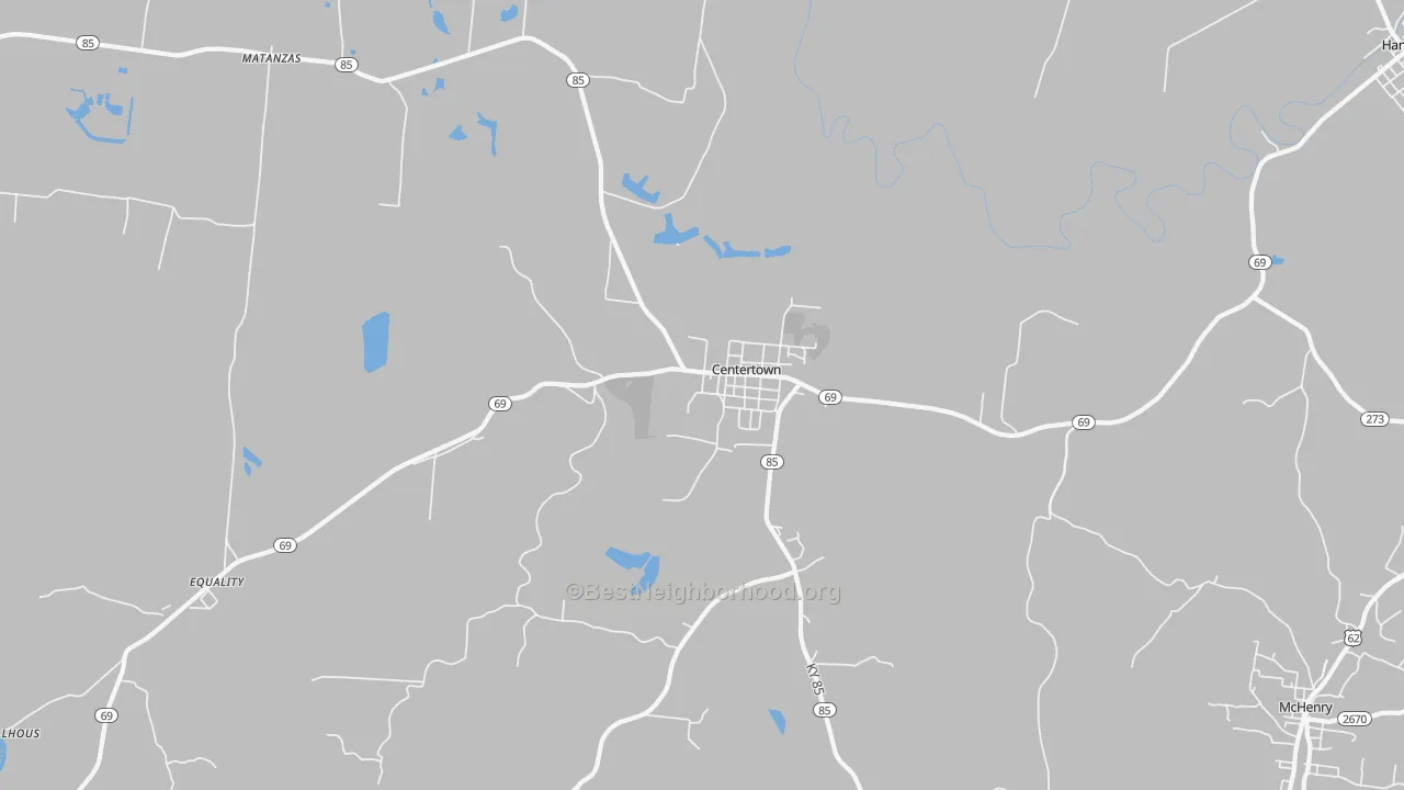Transit Grade map of Centertown, KY