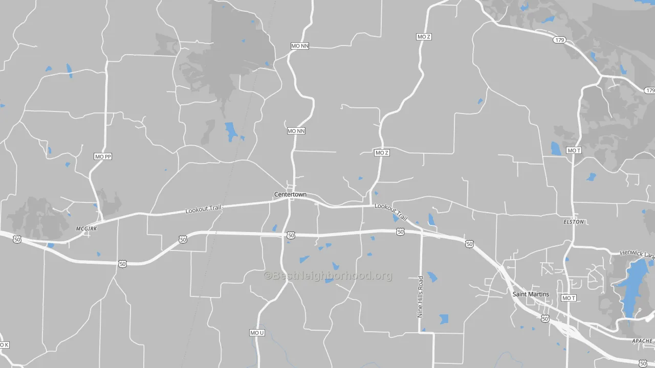 Transit Grade map of Centertown, MO