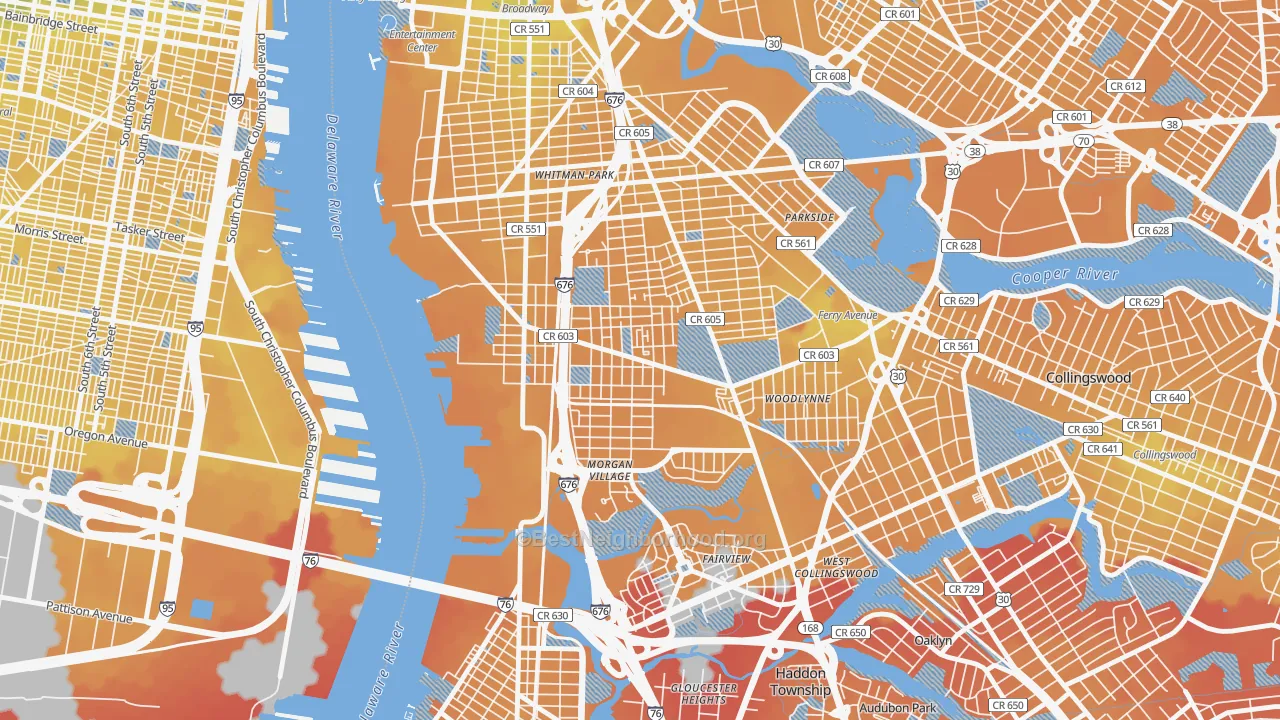 Transit Grade map of Centerville, Camden, NJ