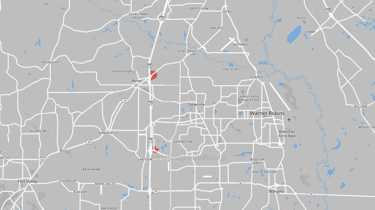 Transit Grade map of Centerville, GA