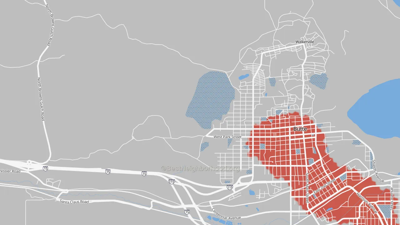 Transit Grade map of Centerville, MT
