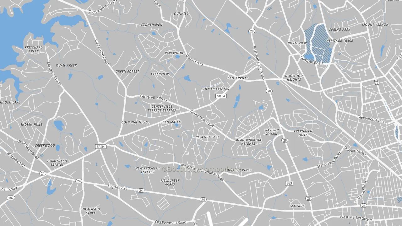 Transit Grade map of Centerville, SC