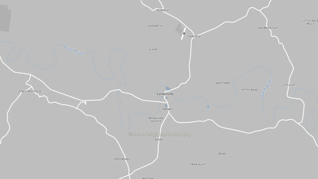 Transit Grade map of Centerville, TN