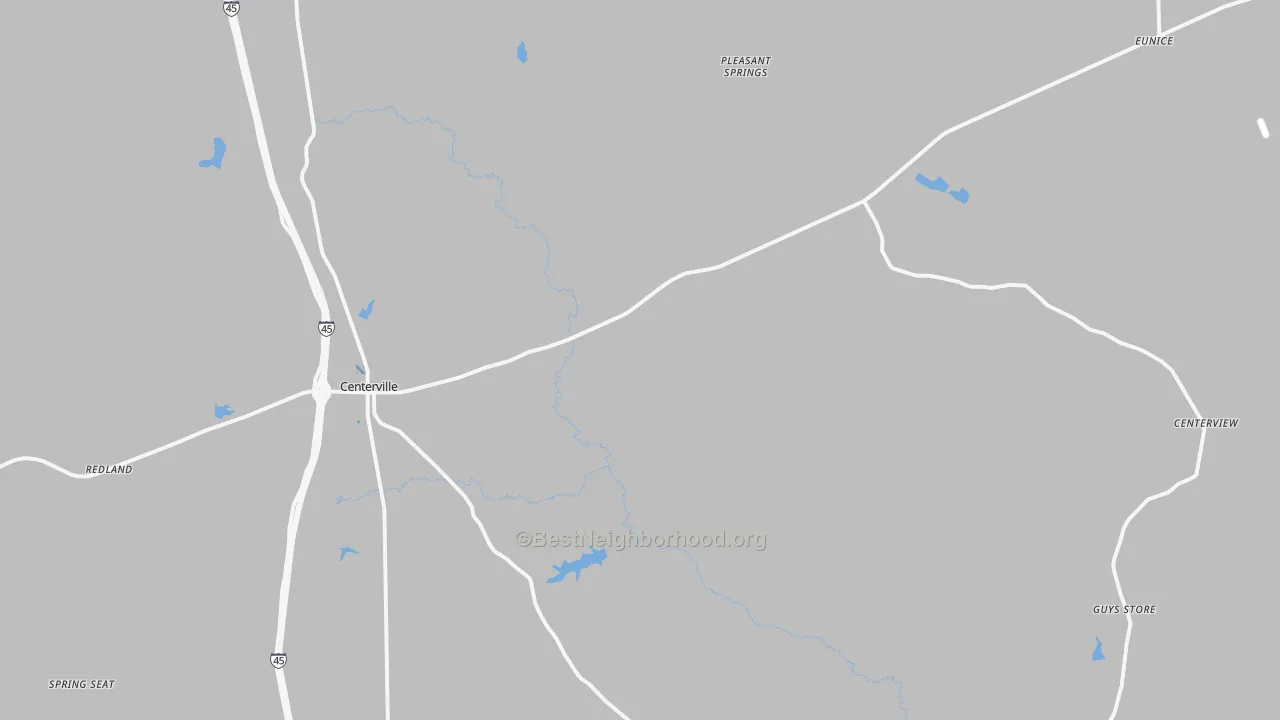 Transit Grade map of Centerville, TX