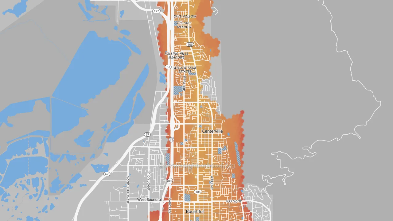 Transit Grade map of Centerville, UT