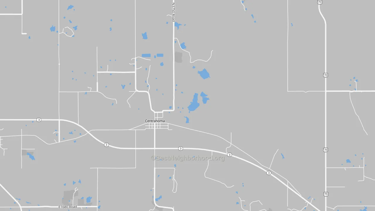 Transit Grade map of Centrahoma, OK