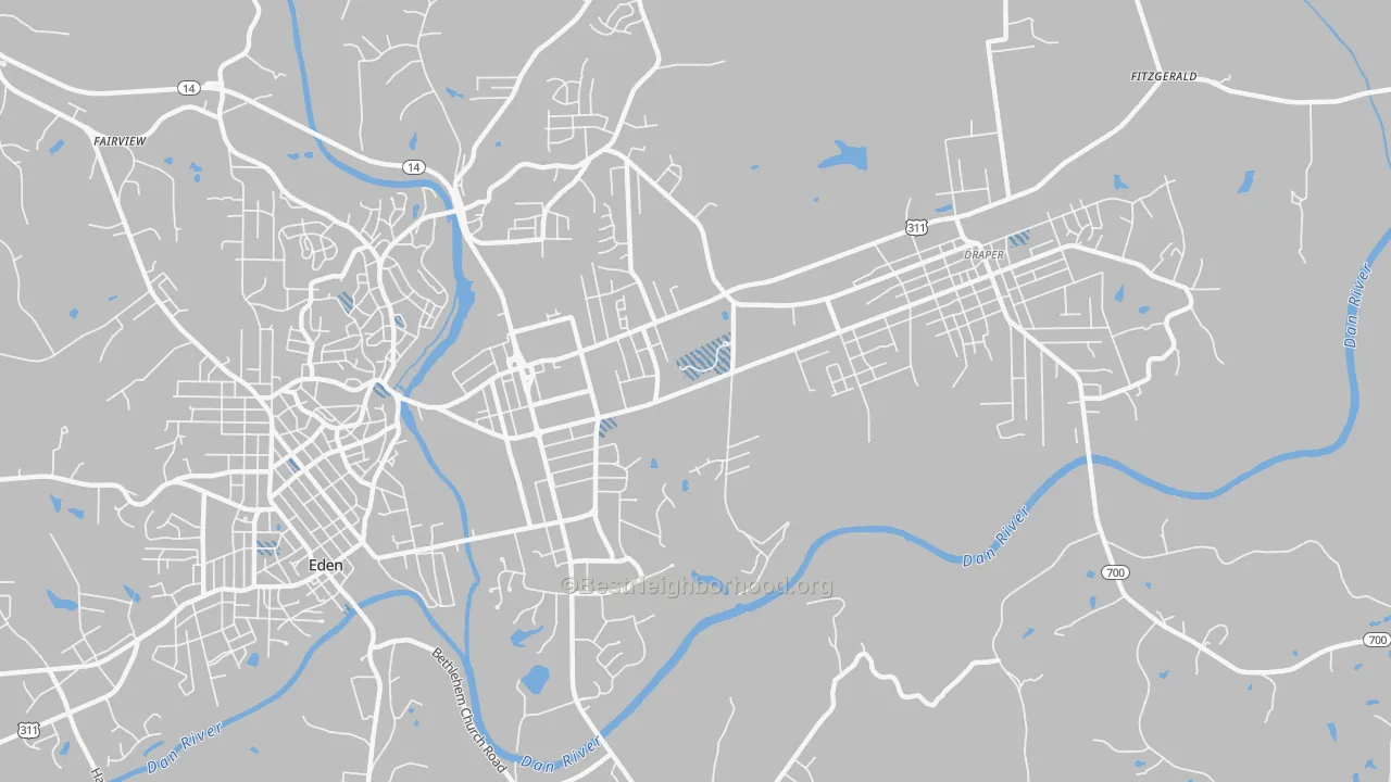 Transit Grade map of Central Area, Eden, NC