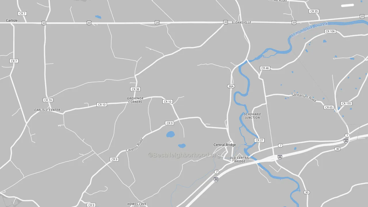 Transit Grade map of Central Bridge, NY