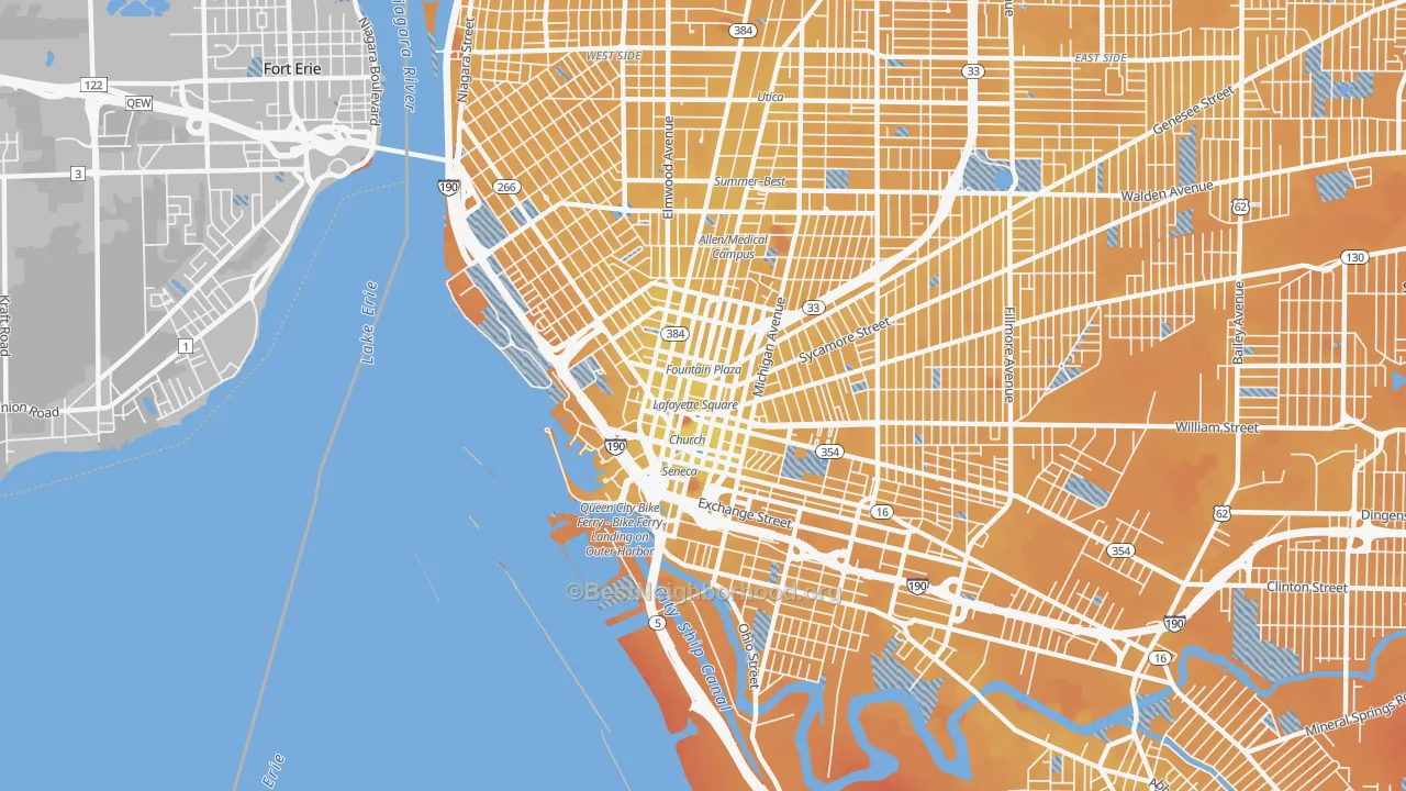 Transit Grade map of Central Business District-Buffalo, Buffalo, NY