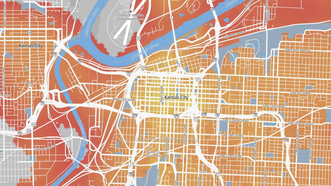 Transit Grade map of Central Business District, Kansas City, MO