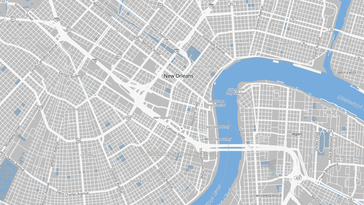 Transit Grade map of Central Business District, New Orleans, LA