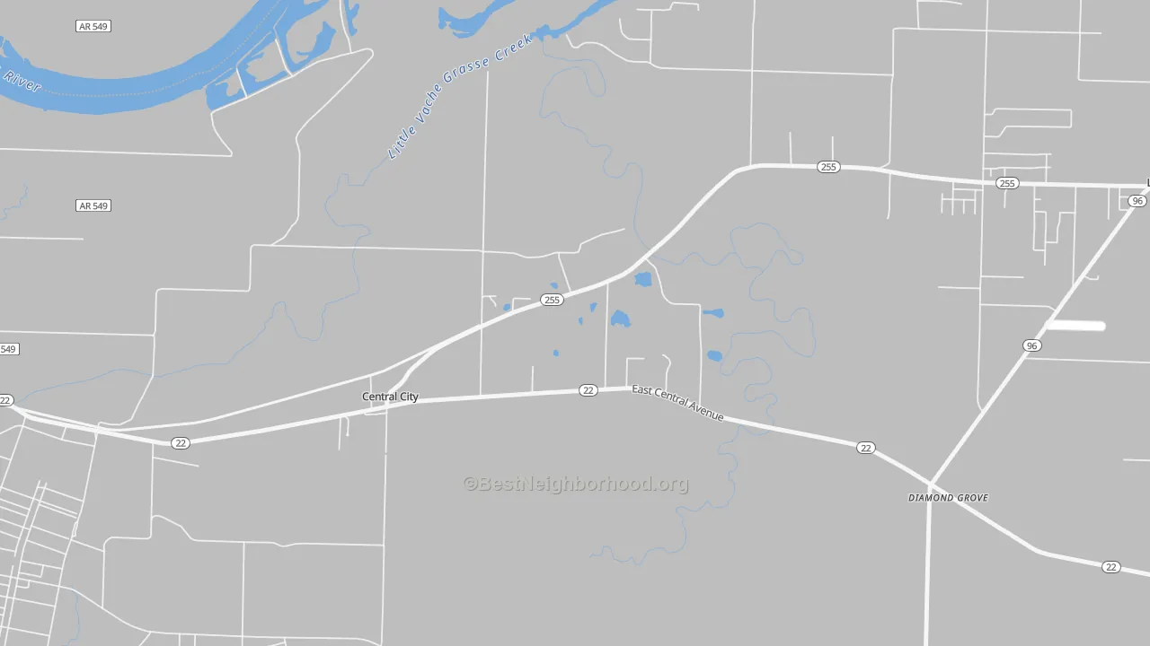 Transit Grade map of Central City, AR