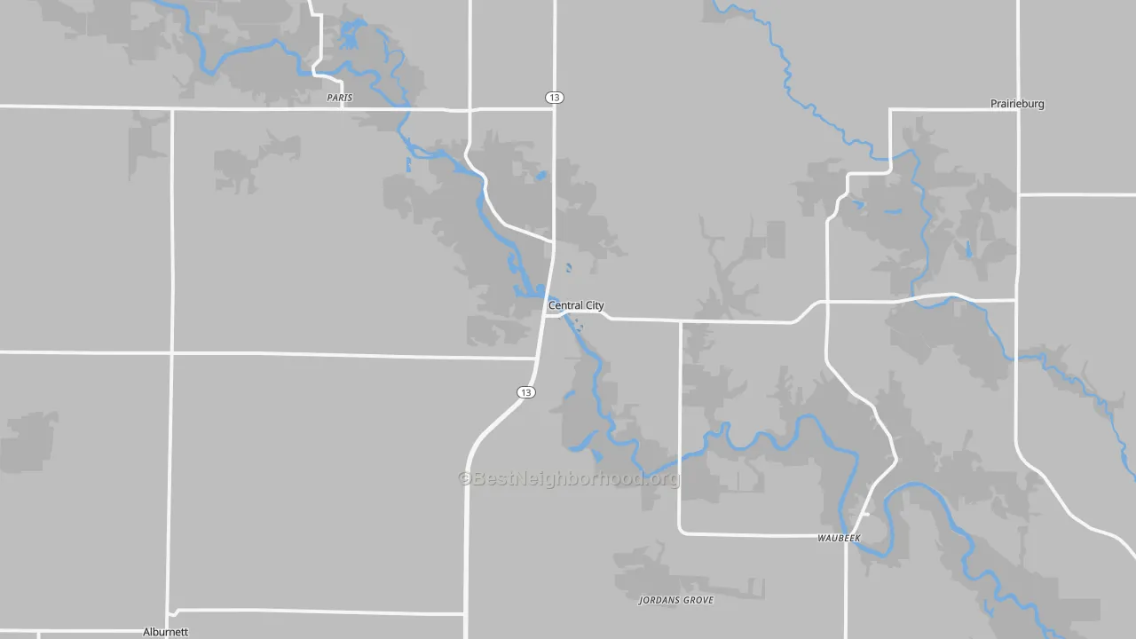 Transit Grade map of Central City, IA