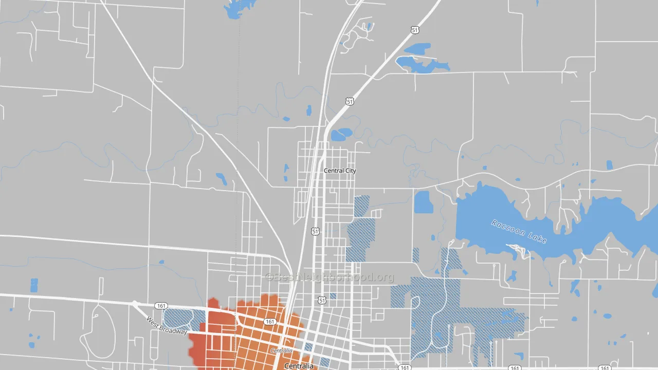 Transit Grade map of Central City, IL