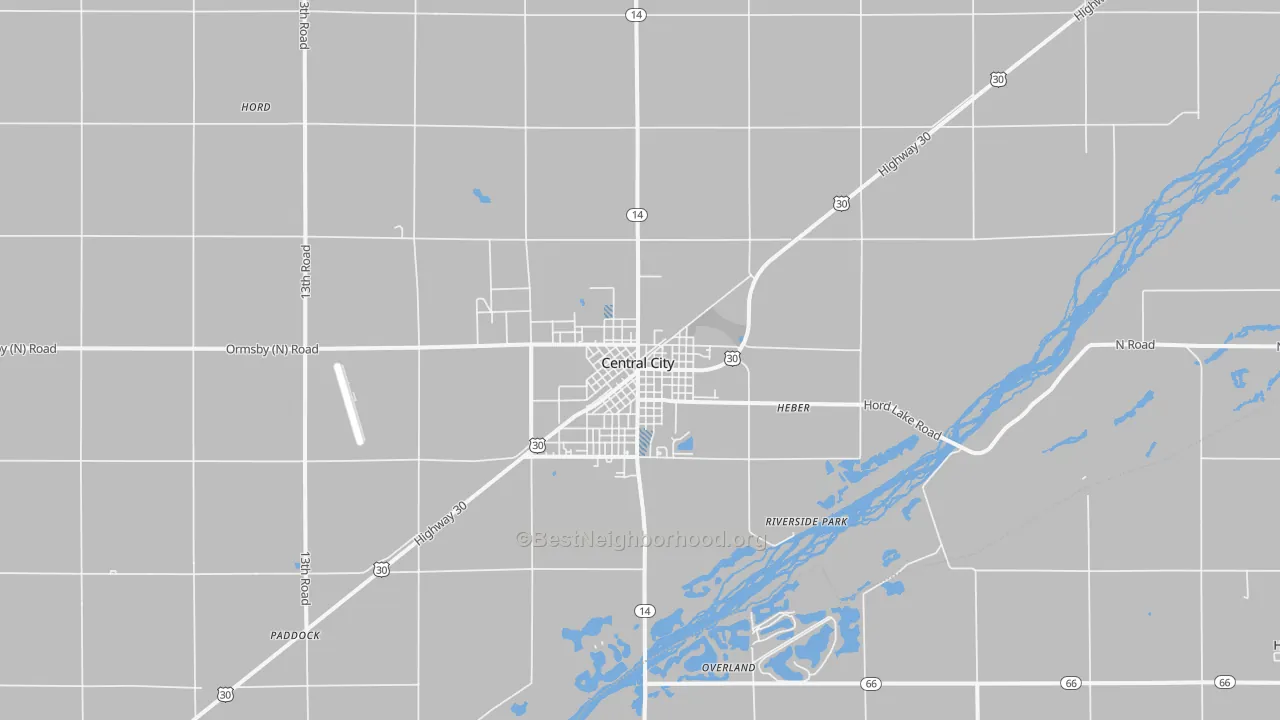 Transit Grade map of Central City, NE