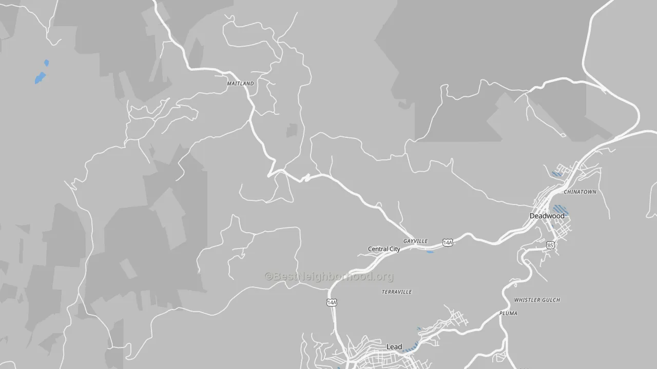Transit Grade map of Central City, SD