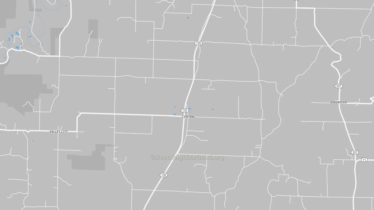 Transit Grade map of Central, IN