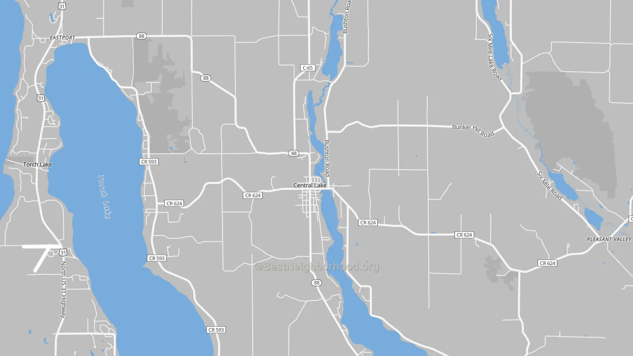 Transit Grade map of Central Lake, MI