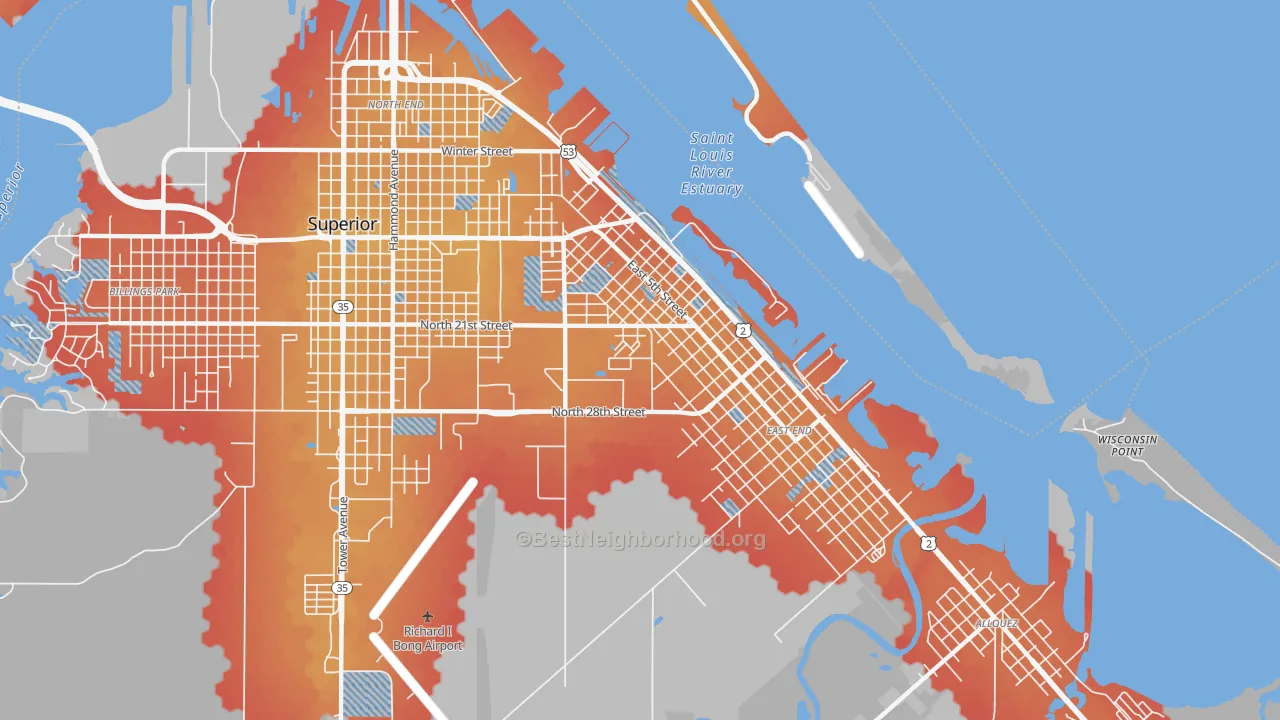 Transit Grade map of Central Park, Superior, WI