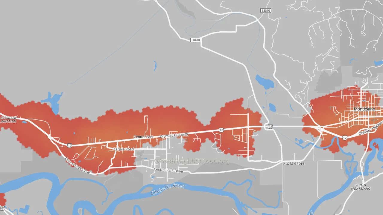 Transit Grade map of Central Park, WA