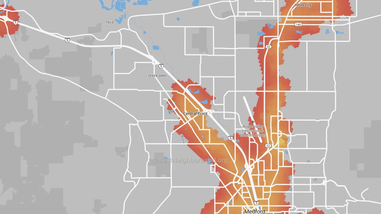 Transit Grade map of Central Point, OR