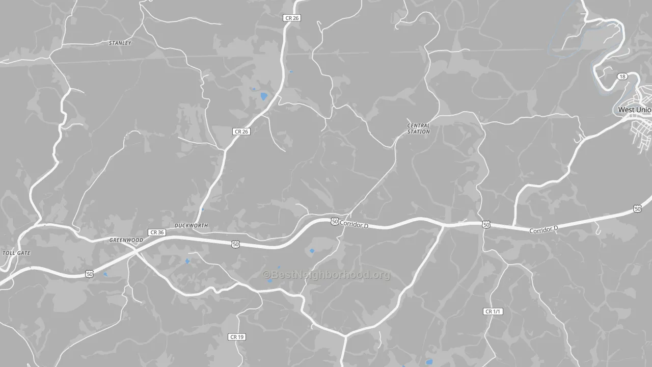 Transit Grade map of Central Station, WV