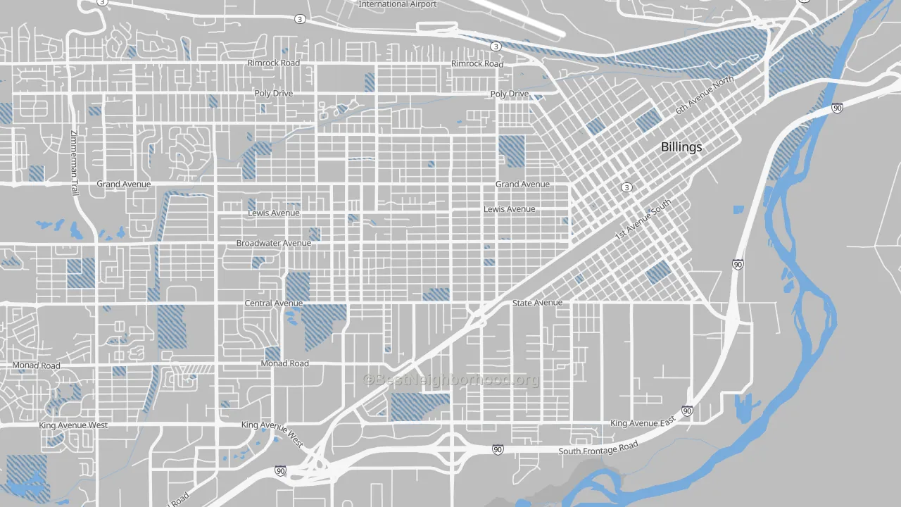 Transit Grade map of Central Terry, Billings, MT