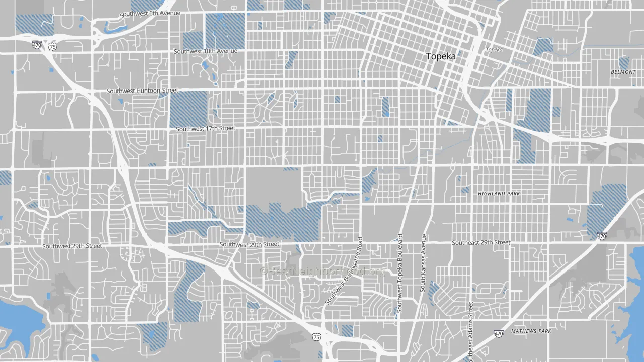 Transit Grade map of Central Topeka 2, Topeka, KS