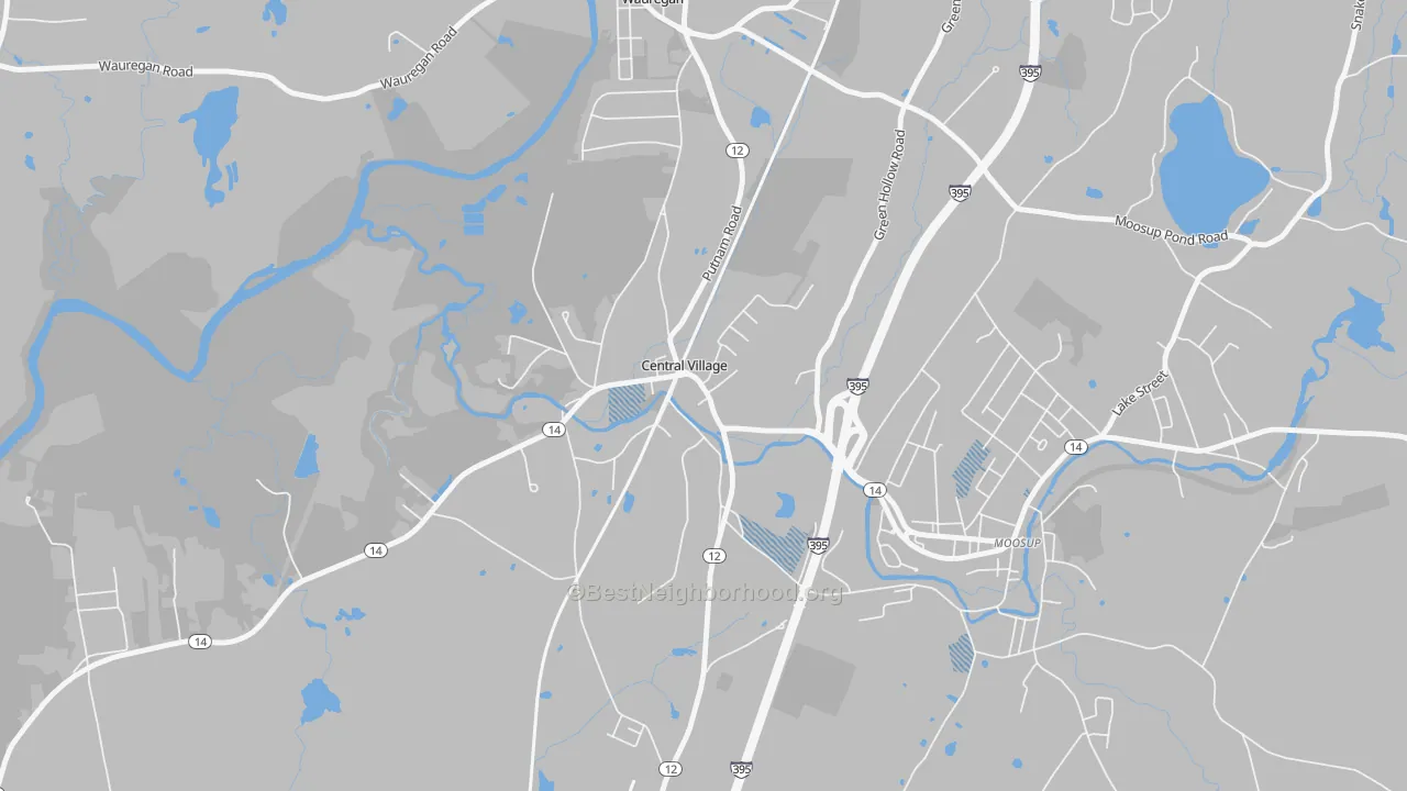 Transit Grade map of Central Village, CT