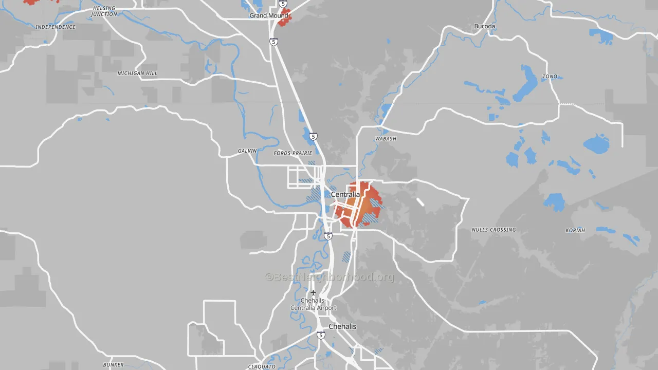 Transit Grade map of Centralia, WA