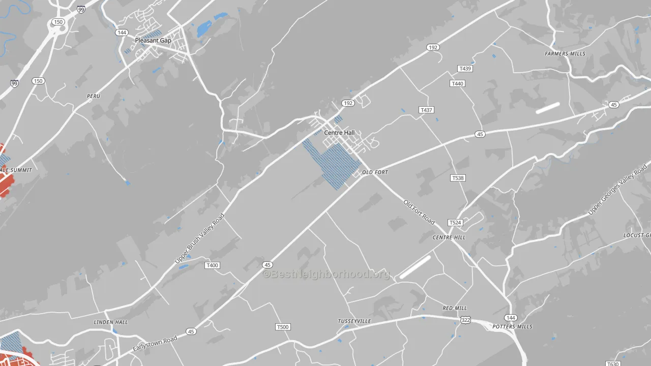 Transit Grade map of Centre Hall, PA
