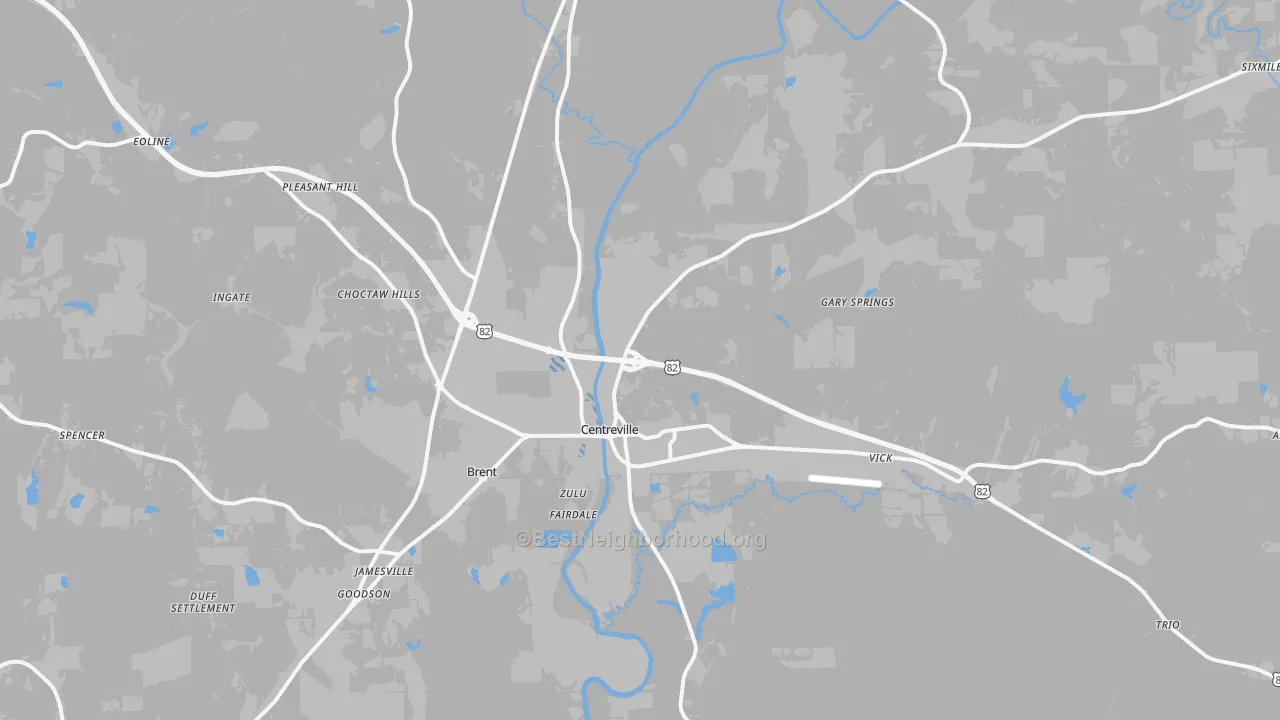 Transit Grade map of Centreville, AL