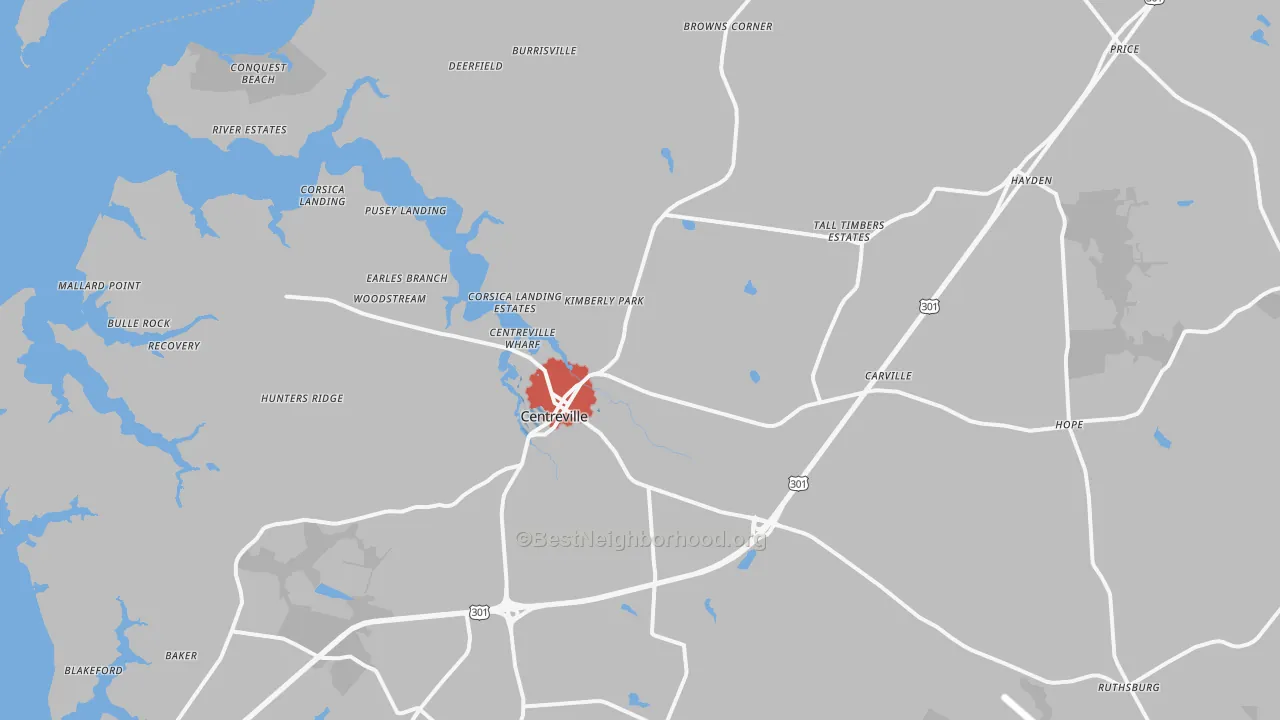 Transit Grade map of Centreville, MD