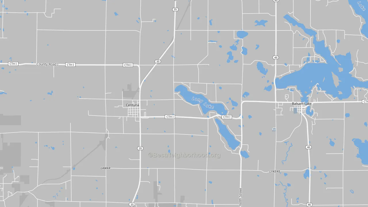 Transit Grade map of Centuria, WI