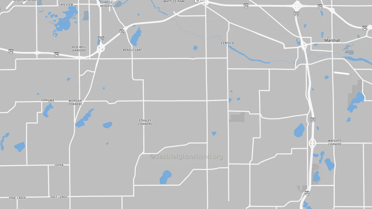 Transit Grade map of Ceresco, MI