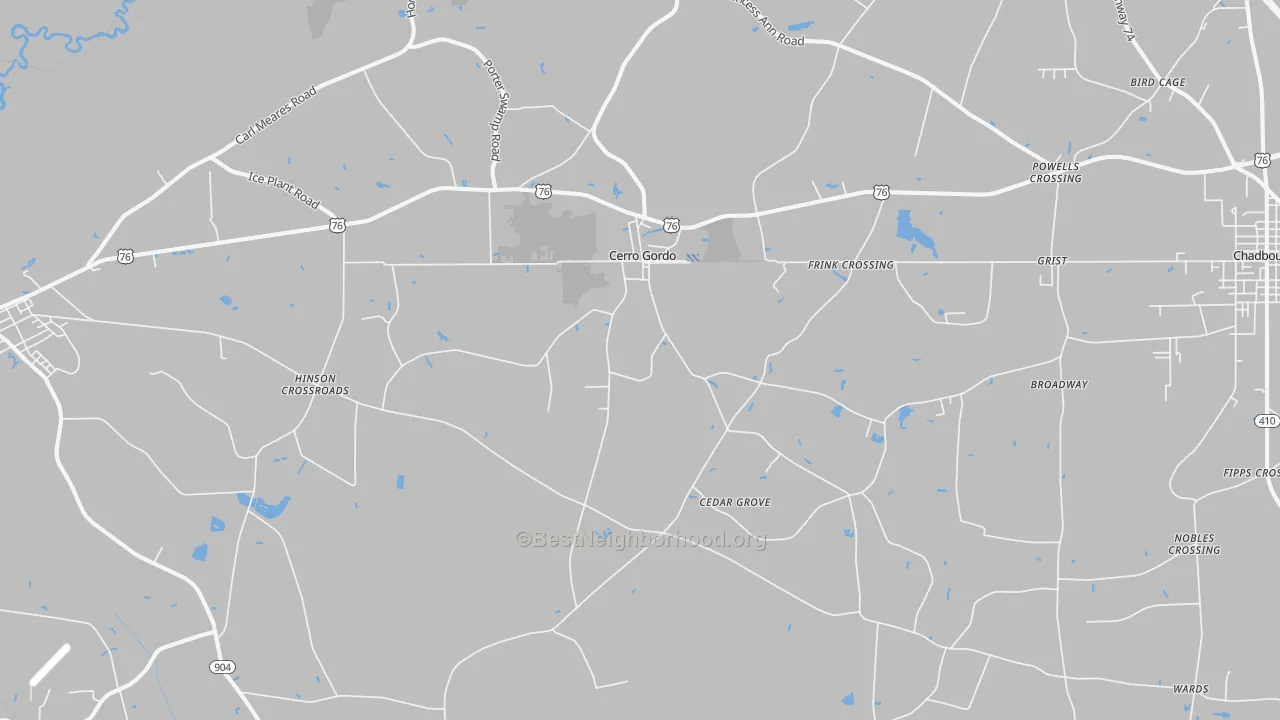 Transit Grade map of Cerro Gordo, NC