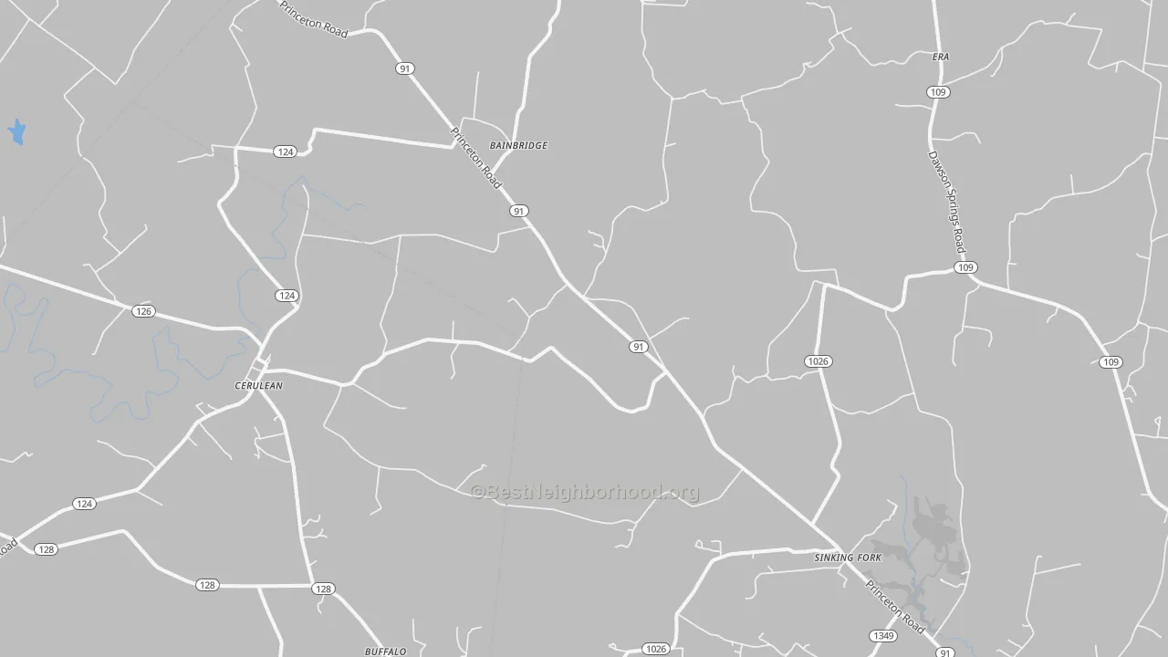 Transit Grade map of Cerulean, KY
