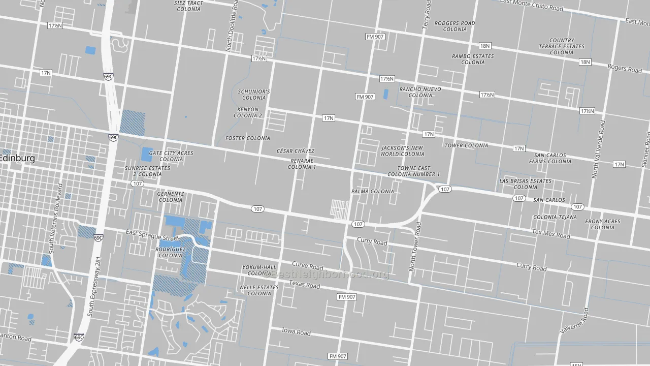 Transit Grade map of Cesar Chavez, TX