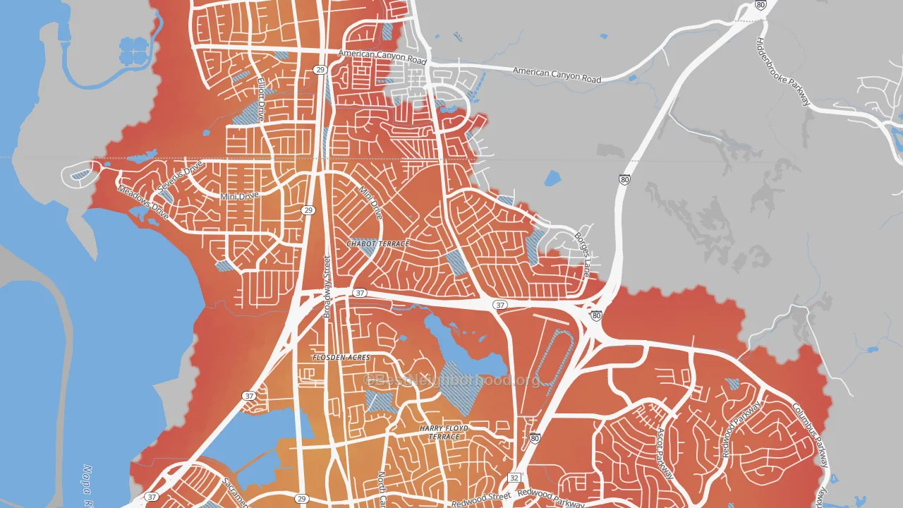 Transit Grade map of Chabot Terrace, Vallejo, CA