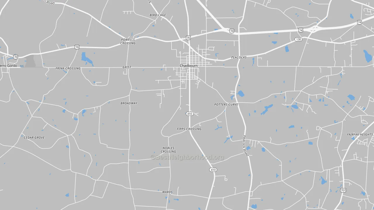 Transit Grade map of Chadbourn, NC