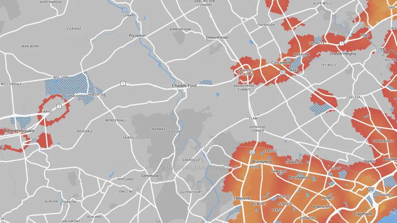 Transit Grade map of Chadds Ford, PA