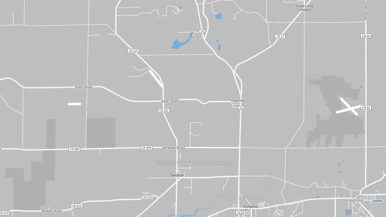 Transit Grade map of Chaffee, NY