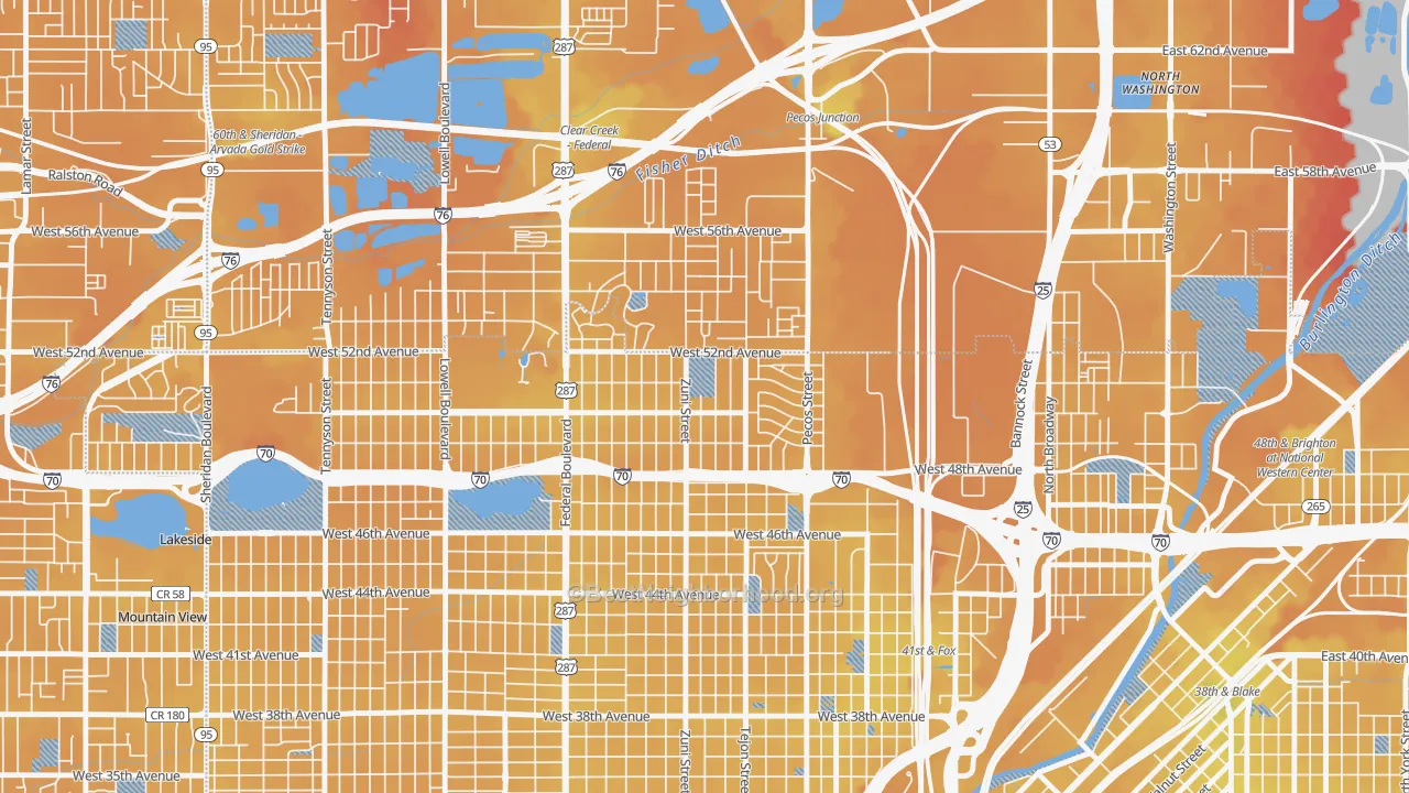 Transit Grade map of Chaffee Park, Denver, CO